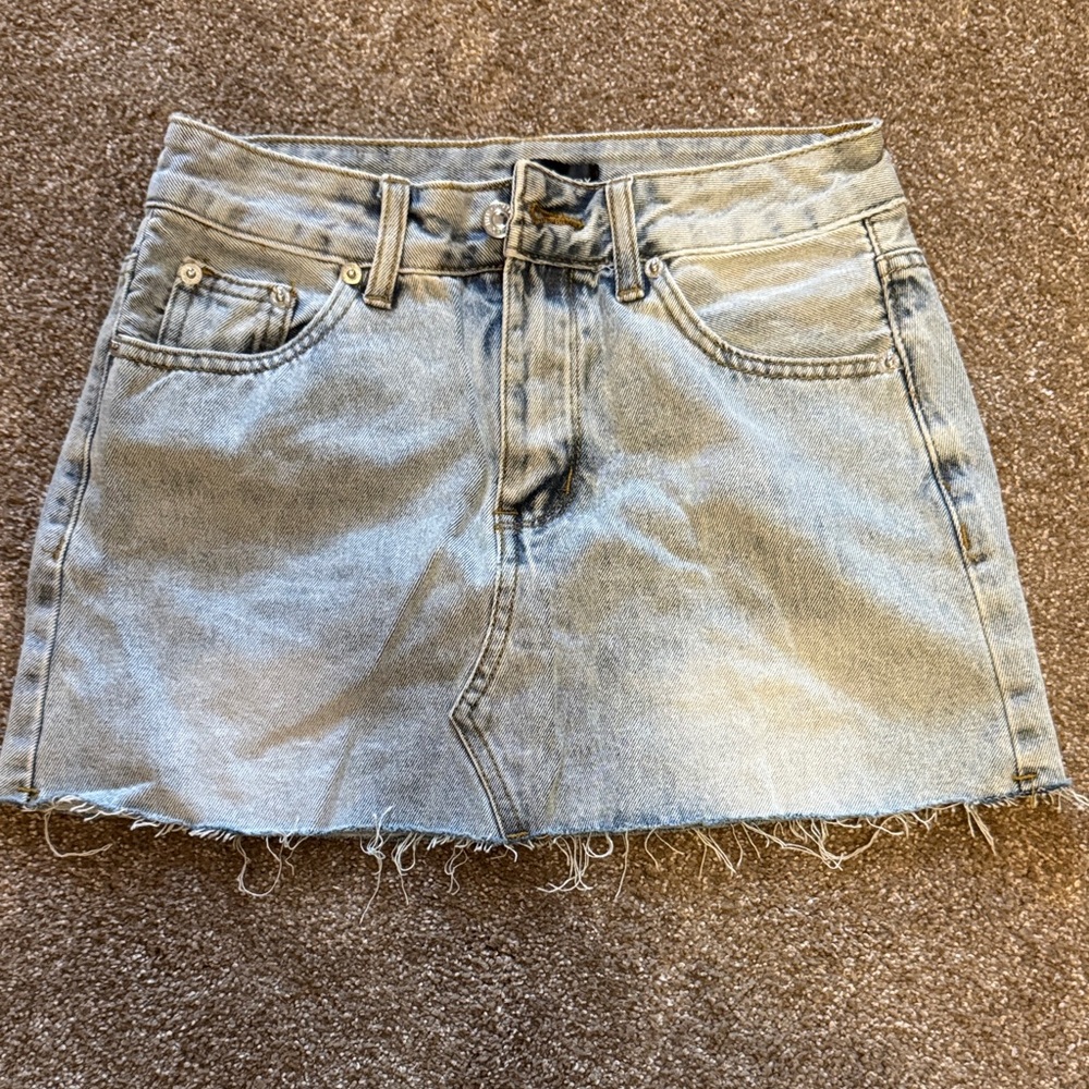 White Fox Boutique Light Blue Denim Mini Skirt